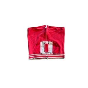 Vintage‎ Nike Team Ohio State Buckeyes Cropped Full Zip Tube Top Red XL